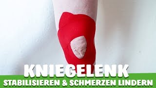 KNIEGELENK mit KINESIOTAPE STABILISIEREN und SCHMERZ lindern [upl. by Marala]