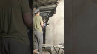 Basement wall demolition x100 [upl. by Cornie]