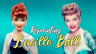 Repainting A Collectible Lucille Ball Doll  Art Barbie Doll Repaint By Poppen Atelier [upl. by Laetitia]