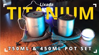 Solid Value   Lixada 750450ml Titanium pot set [upl. by Farmelo476]