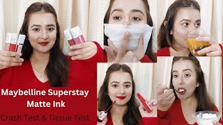 Maybelline Superstay Matte Ink Lipstick Crash Test 16 Stunning Lip Swatches  Review SWATI BHAMBRA [upl. by Auqemahs]