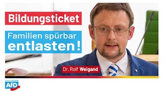 AfDAntrag „Familien entlasten – günstiges Bildungsticket ermöglichen“ Rolf Weigand im Parlament [upl. by Hercule627]