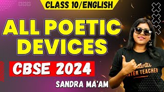 All Poetic Devices  Class 10 English  CBSE 2024  Sandra Maam [upl. by Mitchel]