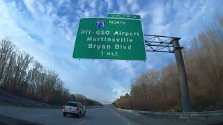 I 73 through Greensboro NC  Early Morning Highway Drive [upl. by Snyder143]