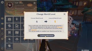 How to Lower World Level Genshin Impact [upl. by Renckens633]