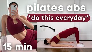 15 MIN hourglass pilates abs workout for a small waist amp flat stomach│no equipment [upl. by Levi464]