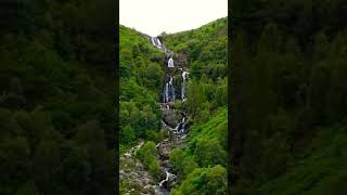 Pistyll Rhaeadr Waterfall Wales 2024 Drone view [upl. by Analihp]