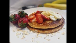 PANQUEQUES DE PLÁTANO Y AVENA  HOT CAKES  En solo 4 minutos  Tortitas Sin Huevo [upl. by Ydnal224]