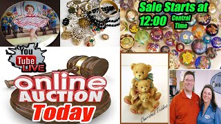 Live 3 Hour Auction Cherished Teddies Shirley temple Vintage jewelry and more [upl. by Nitsed]