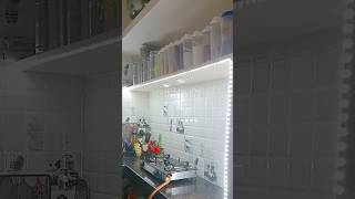 Non modular kitchen makeover with strip light nonmodularkitchen kitchen nonmodular striplight [upl. by Annirac]