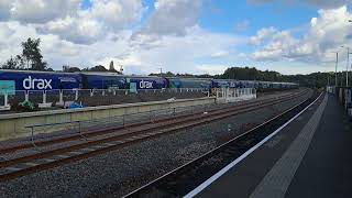 GBRF Class 66 going through Mirfield to Drax Power Station [upl. by Llehsram]