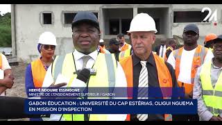 Visite du chantier de la future Université Polytechnique Polyvalente de Libreville Nord [upl. by Nidnal]