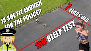 7 Year Old Attempts Bleep Fitness Test  Can she achieve Police fitness requirements [upl. by Nabatse766]