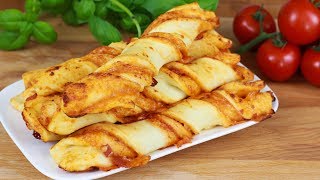 Leckere Pizzastangen  Schnelles Fingerfood  Pizza Stangen [upl. by Islek288]