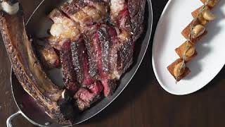 Test Kitchen Wood Roasted Washugyu Tomahawk with Pomme Paysanne [upl. by Astto]