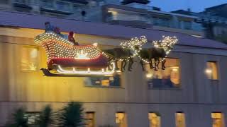 Flying Santa Claus in Montreux Christmas Market 2022 [upl. by Enirrok]