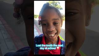 She lost her first tooth🦷🥹 explore thegabrielfamily awe kids 🦷 [upl. by Letniuq]