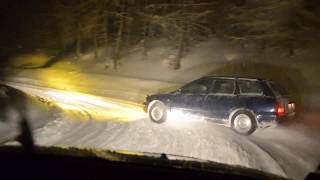 Audi A4 quattro crazy snow drifting [upl. by Essined]