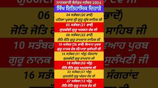 Nanakshahi Calendar September 2024 l Sikh Historical Days l Gurpurab September 2024 l [upl. by Aldarcy526]