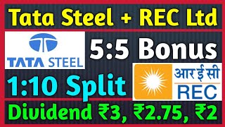 Tata Steel  Rec Ltd • Stocks Declared High Dividend Bonus amp Split With Ex Dates [upl. by Renferd]