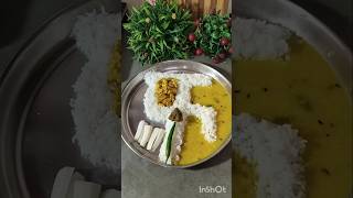 Today lunch thali 😋🙏😋 dalchawal  youtubeshort  support me guys 🙏 [upl. by Anot]