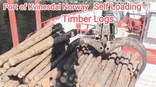 Kvinesdal Norway Self Loading Timber Logs Full Cargo [upl. by Arline]