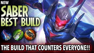 SABER 1HIT BUILD  Saber Best Build in 2021  3 Best Saber Build and Emblem Set  Mobile Legends [upl. by Amalea191]