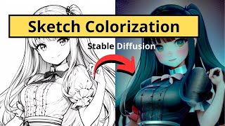 Sketch Colorization  Stable Diffusion amp ControlNet [upl. by Ijar223]