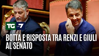 Botta e risposta tra Renzi e Giuli al senato [upl. by Meldoh]