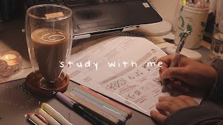 STUDY WITH ME 3hrs ‧˚･☾ exam edition 5010 pomodoro [upl. by Godden]