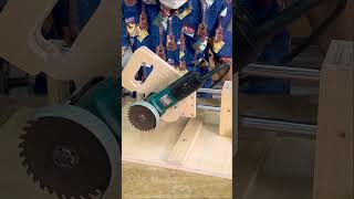 Make DIY Angle Grinder into Amazing Miter Saw for Woodworking Projects part2 shorts woodworking [upl. by Ylrac]