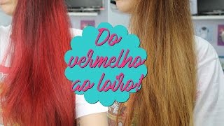 Do vermelho ao loiro SEM descolorir e ESTRAGAR  Out Color Leads Care [upl. by Oihsoy]