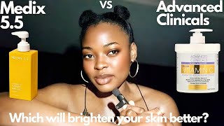 Brighten Up Medix 55 Vitamin C body Lotion VS Advanced Clinicals Vitamin C Cream [upl. by Aikam]