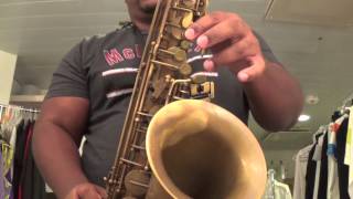 Tenor Sax Altissimo G Blues Scale 3 12 Octaves by Adriene Spencer [upl. by Notsud72]