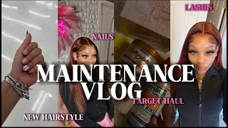 MAINTENANCE VLOG COLLEGE HOMECOMING EDITION  NAILS HAIR LASHES TARGET [upl. by Acus]