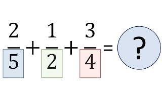 Adding three fractions with different denominators step by step [upl. by Yebba882]