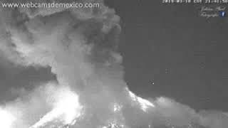 Popocatépetl Explosion March 19 2019 Turn sound on [upl. by Nnaeitak]