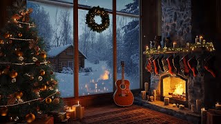 Cozy Cabin Ambience with Snowstorm amp Crackling Fireplace Sounds  Relaxing Winter ASMR for Sleep [upl. by Tadashi486]