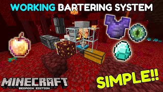 Automatic Bartering Farm Minecraft Bedrock  Bedrock Redstone Tutorial [upl. by Kruter]