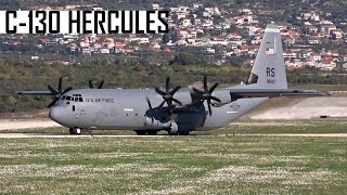 USAF LOCKHEED C130J HERCULES AMAZING CLOSEUP TAKEOFF [upl. by Ebeohp888]