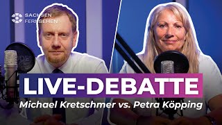 LIVE Michael Kretschmer VS Petra Köpping  Wahlforum aus Leipzig I Sachsen Fernsehen [upl. by Pip980]