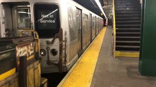 R42 Garbage Train Departing Bedford Nostrand Ave 052124 [upl. by Arikihs715]