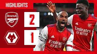 HIGHLIGHTS  Arsenal vs Wolves 21  Pepe and Lacazette in the 95th minute [upl. by Doralynne]