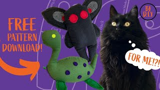 DIY Mothman and Nessie Kitty Toys FREE downloadable pattern [upl. by Moshe]