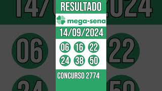 MEGA SENA hoje  14092024  ACUMULADA  54 MILHÕES  Resultado concurso 2774 [upl. by Akiwak]