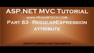 Part 83 RegularExpression attribute in asp net mvc [upl. by Pejsach295]