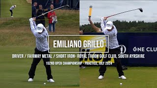 Emiliano Grillo Golf Swing Driver Fairway Metal amp Iron  Royal Troon Ayrshire Scotland July 2024 [upl. by Jac]