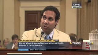 Avik Roy Testifies Before Congress on Obamacares Employer Mandate Delay 20130710 [upl. by Siuqcram]