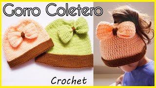 🌈Gorro a Crochet PARA COLA DE CABALLO mujer y niñas crochet messy bun  PASO A PASO❣ [upl. by Catarina]