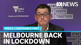 Melbourne to go back into full lockdown as state records highest coronavirus daily cases  ABC News [upl. by Alwitt]